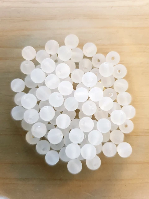 50 x Acrylperlen zum Basteln/Schmuckherstellung ♥ Beads Spacer Gefrostet Ø 6mm