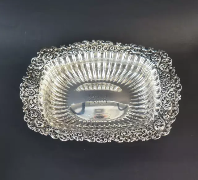 Decorative Whiting Manufacturing Co, NY, USA Sterling Silver Dish With Monogram