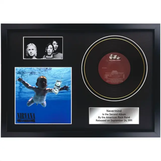 Nirvana – Nevermind / Kurt Cobain / Memorabilia / LP / Souvenir in black frame