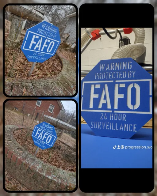 FAFO Yard Security Sign
