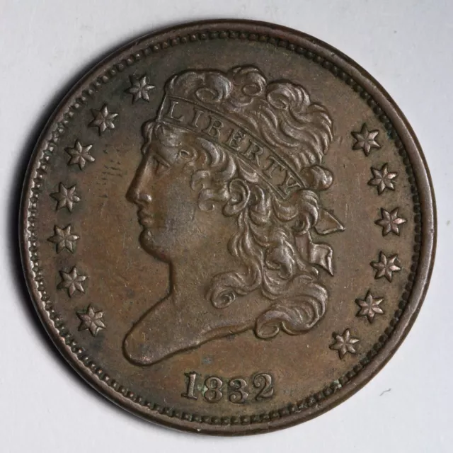 1832 Classic Head Half Cent CHOICE AU E103 WBB