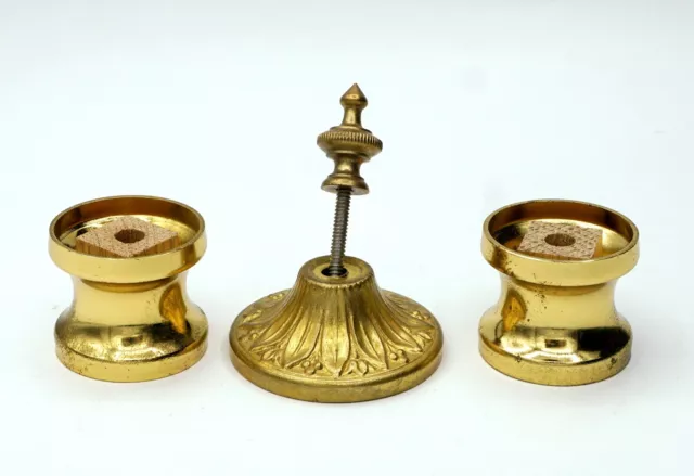 alte Messing oder vergoldete Bronze - Kappe + 2 Stück kleine Säulen
