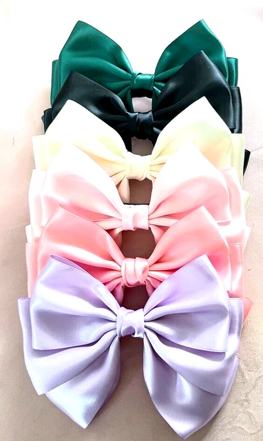 Classy Bow Hair Clips Custom-Made Satin Designer Hair Accessories ( Pack of 5 )