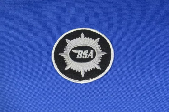 BSA MOTORCYCLE EMBROIDERED CLOTH BADGE  3 1/4 in DIAMETER 27-10211