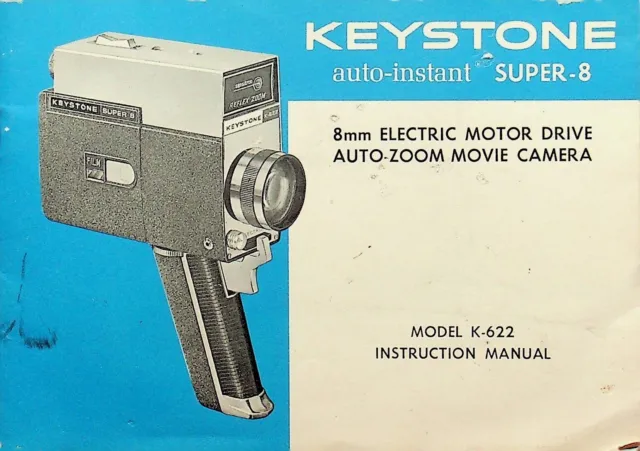 Keystone década de 1960 automático instantáneo K-622 Super 8 Manul - E-14