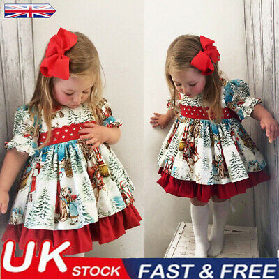 Toddler Kids Baby Girls Christmas Party Fancy Dress Costume Clothes Outfits Set