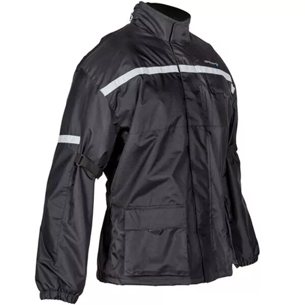 Spada Aqua Waterproof Motorcycle Motorbike Over Jacket - Black