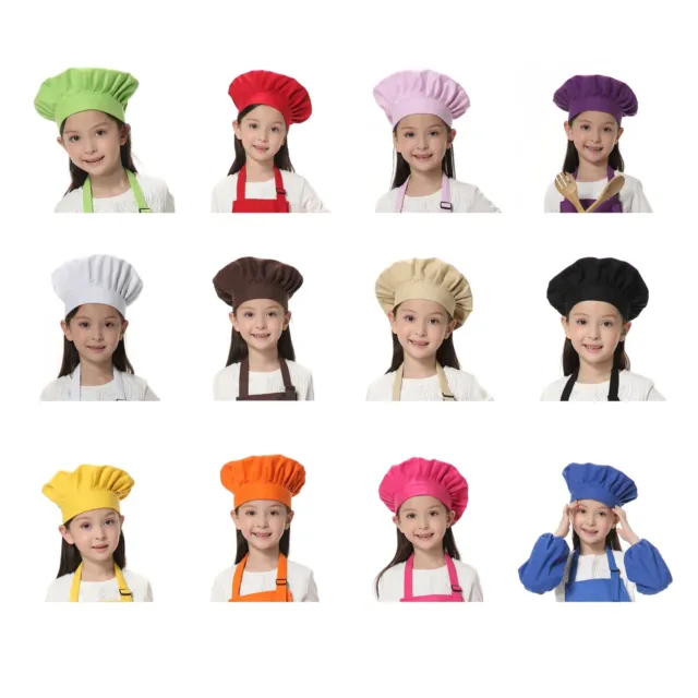 Child's and Adult's Cotton Canvas Adjustable Baking Kitchen Cooking Chef Hat