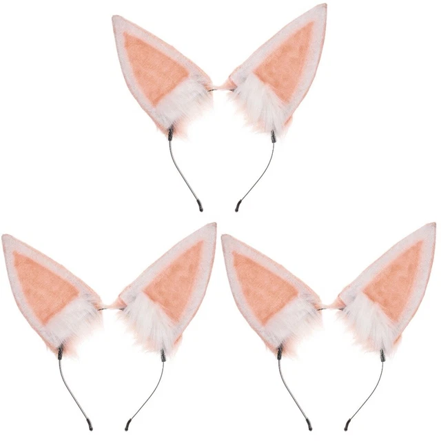 Set of 3 Peluche Bandeau Oreille Lapin En Sucre Couvre-chef