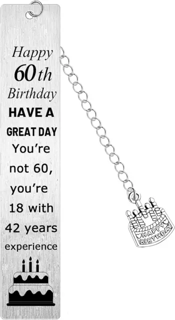 60th Happy Birthday Bookmark Gifts Happy Birthday Gifts for Women Girls Men Boys