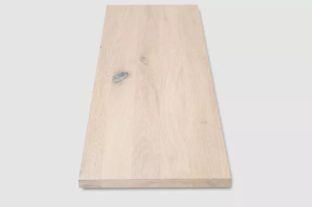 Scaffale scaffale a parete livello di posa rovere rustico massiccio 20 mm DL calcare bianco oliato