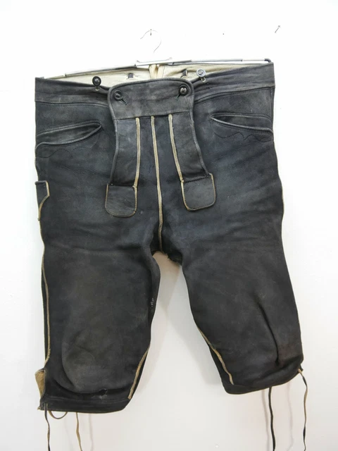 Konvetionelle Oktoberfest Gaudi Kniebund Lederhose braun Stickerei Gr.48