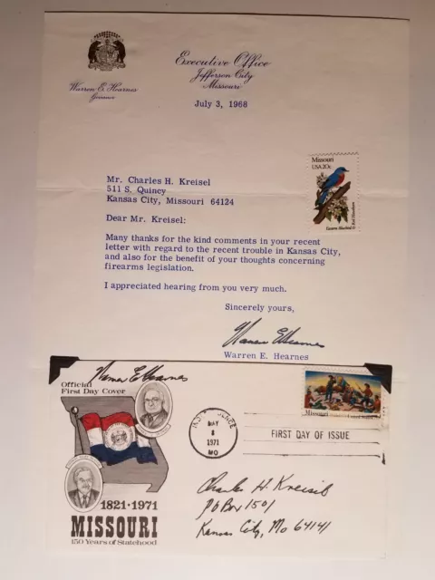 Missouri Governor Warren Hearnes signed Harry Truman FDC envelope 1971