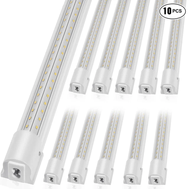 VEVOR 10Pack 8FT LED Shop Light 80W Linkable Ceiling Shop Light Fixture 11000LM