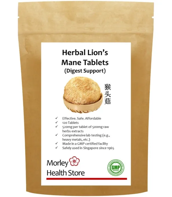 Herbal Lion’s Mane 120 Tablets IBS Gastric Ulcer Gastritis Stomach Bowel Pain
