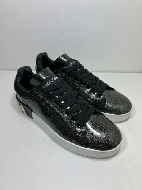 Dolce & Gabbana Glittered Glossed Women Sneakers Size EU 37.5 US 7.5