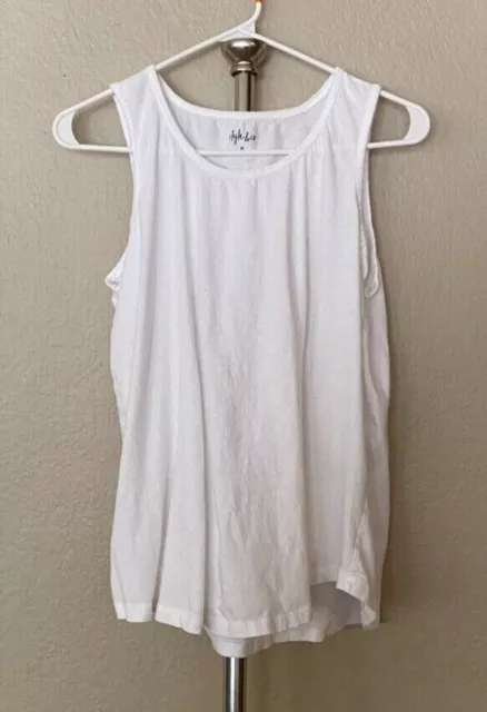 Style & Co White Tank Top Womens Size Medium