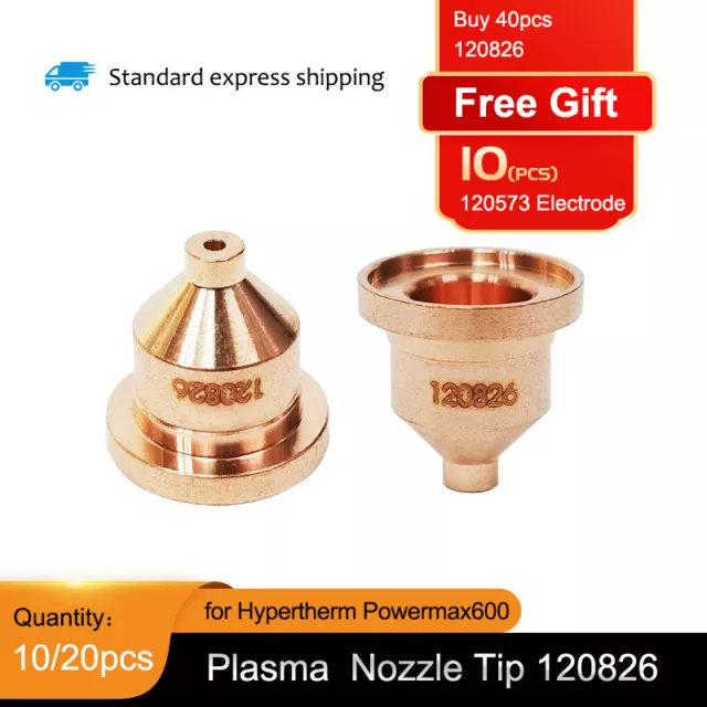 10/40pcs 120826 Plasma Cutter Nozzle Tip For Hypertherm Powermax600 Torch