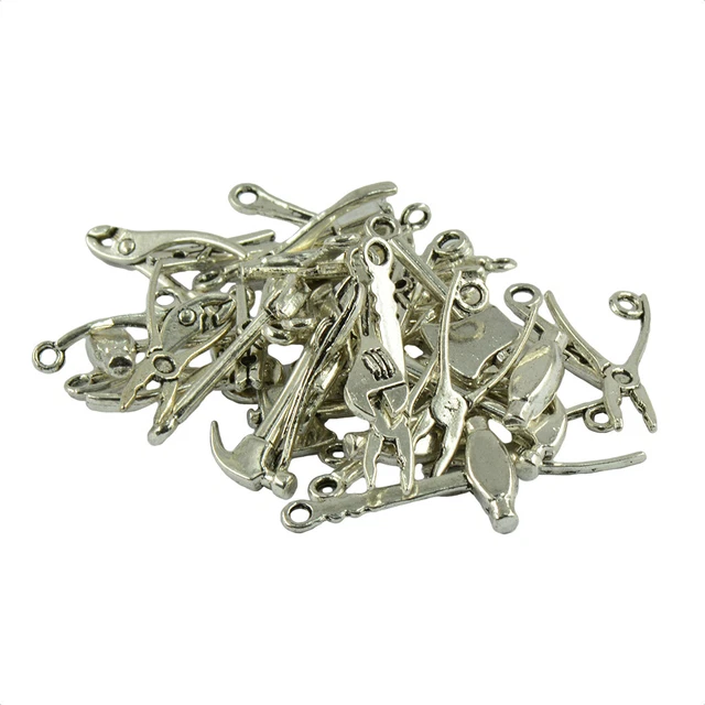 40 Stü Tibetischen Silber Mixed Tool AX Hammer Piler Wrench Anhänger