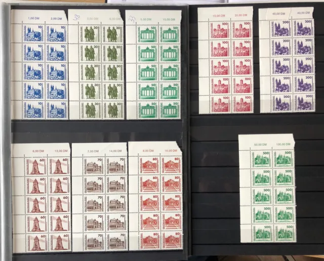 Briefmarken DDR Bauwerke und Denkmäler 3344 bis 3352 in 10er Bogen postfrisch