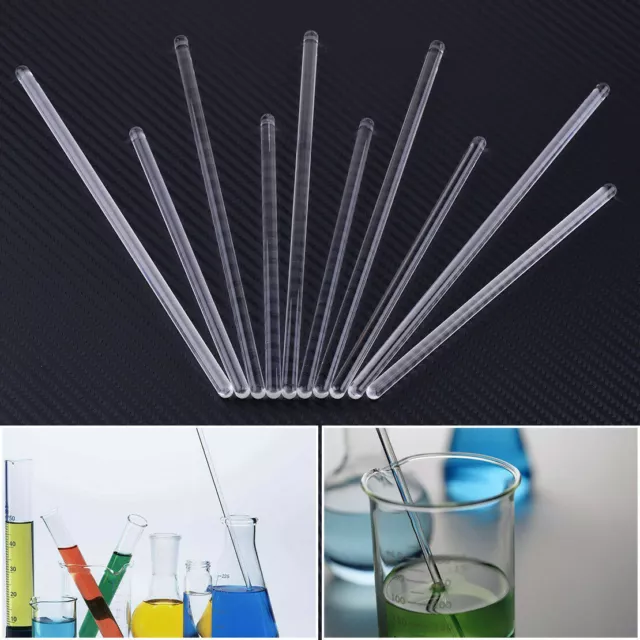 5Pcs Glass Stirring Rod Round Head Laboratory Lab Bar Stir Stiring Stirrer Mixer