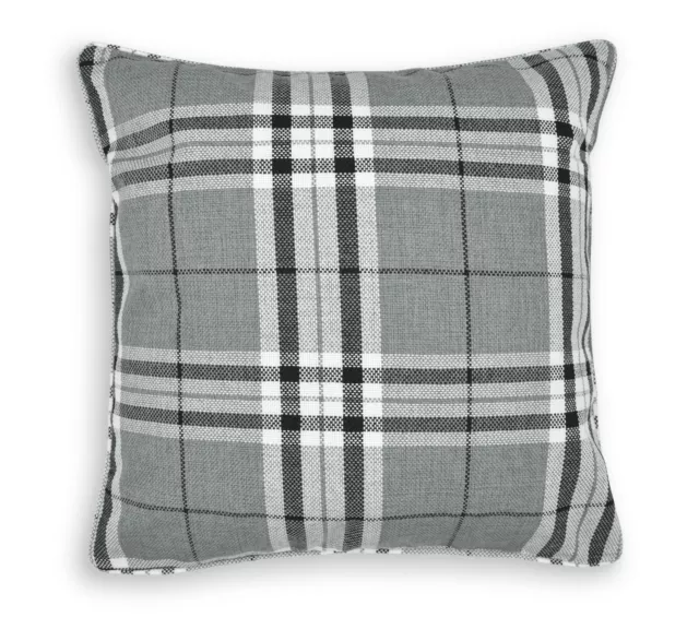 Tartan Check Cushion Covers Highland Check Woven Plaid Tweed Cushions Piped