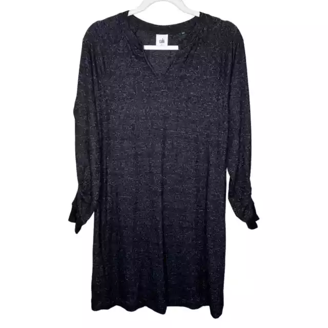 Cabi PJ Dark Gray Knit Long Sleeve Dress Women's size Small