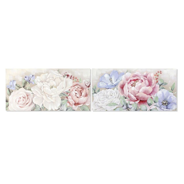 Cadre DKD Home Decor Fleurs (120 x 3 x 60 cm) (2 Unités)