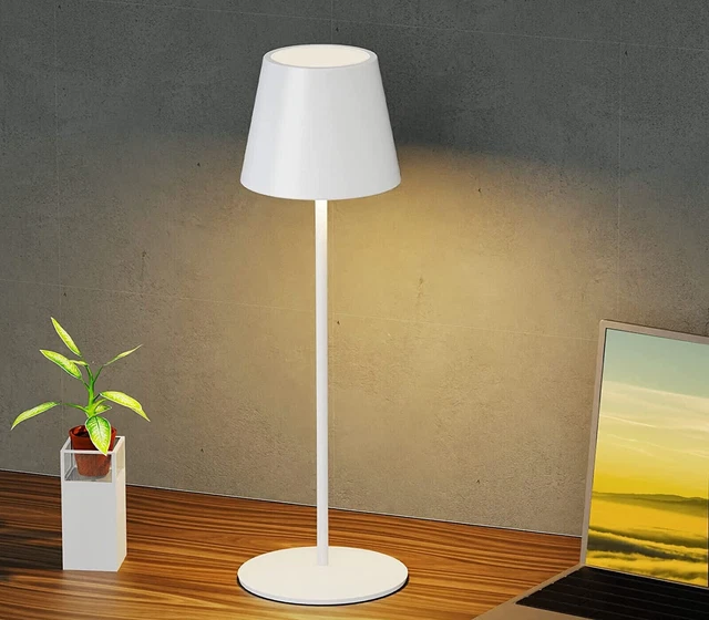 Lampada Da Tavolo Touch LED Ricaricabile Luce Da Scrivania Decorativa Bianca