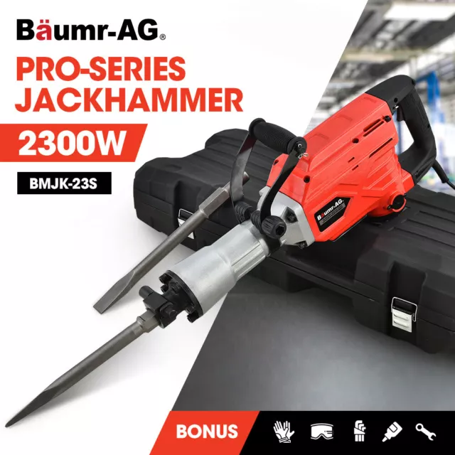 BAUMR-AG 2300W Electric Jackhammer Demolition Jack Hammer Commercial Concrete