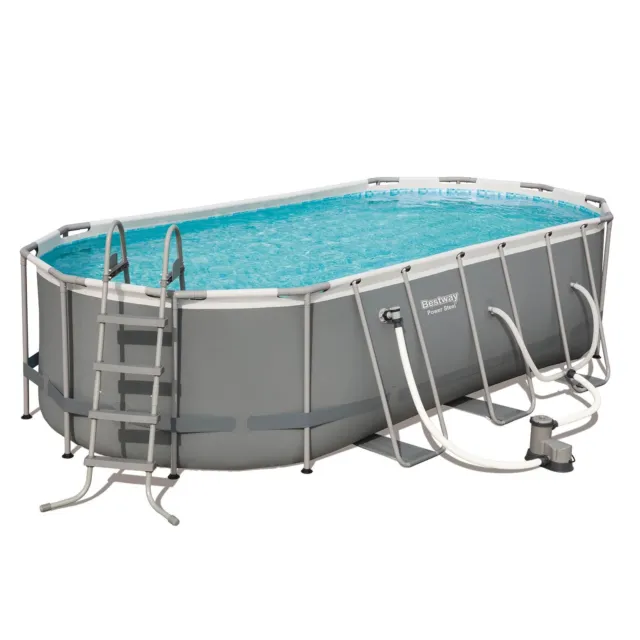 Bestway Power Steel 18ft x 9ft x 48in Swimming Pool Set with Pump (For Parts)