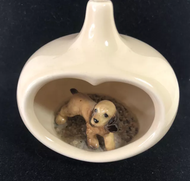 Cocker Spaniel Figure Brown in Dog House Creative Kiln 1979 Dog Puppy Figurine
