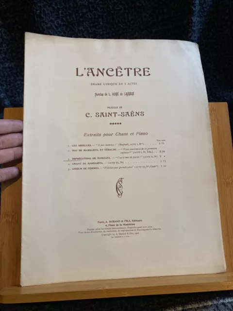 Saint-Saëns L'Ancêtre Imprécations de Nunciata partition chant piano Durand