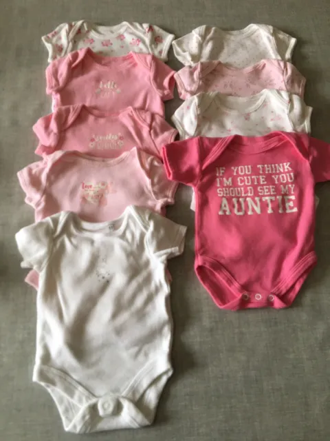 Baby Girls Bodysuits Short Sleeve Bundle 0-3 Months