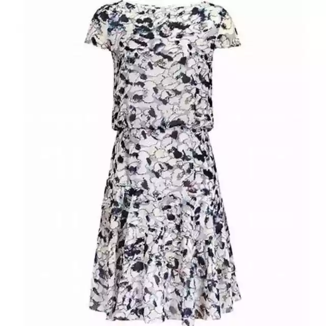 Reiss Annah Tiered Abstract Floral Watercolor A-Line Dress Size 6