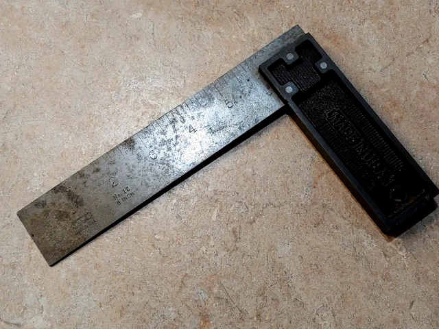 6” Stanley SW (1923-1935) No. 12 Metal Improved Steel Square All Steel USA