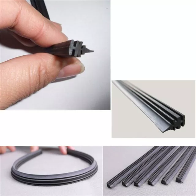 2 X Universal Vehicle Frameless Replacement Rubber Wiper Blade Refill 26" 6mm#km