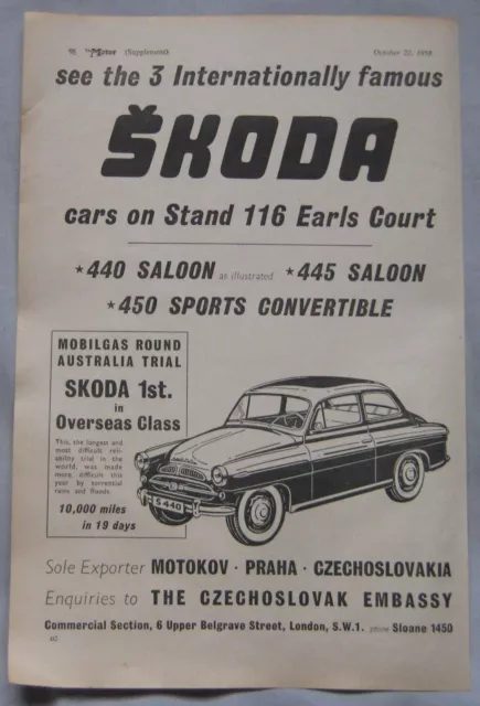 1958 Skoda Original advert No.1