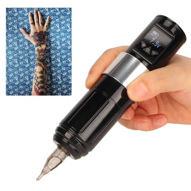 Kabelloses TattooPen-Kit Komfortabler Grip Liner Shader 12000 U/min Kabelloser