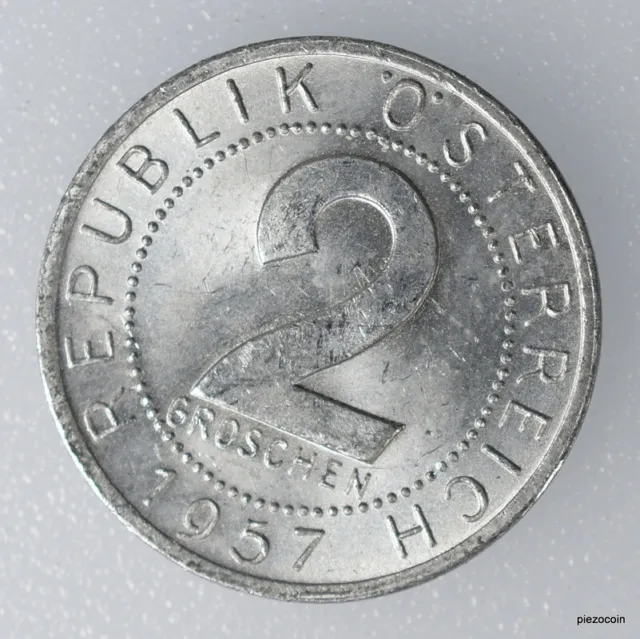 Austria 2 Groschen 1957, Eagle, Hammer And Sickle Coin KM# 2876 Inv#C071