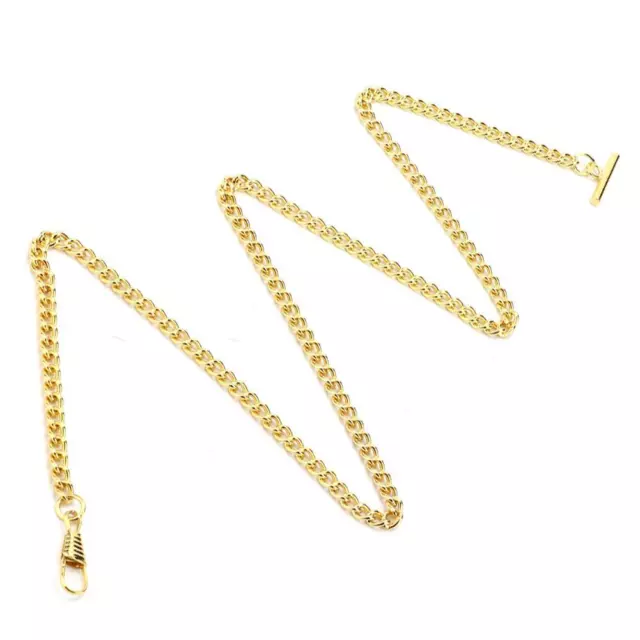 Quality Gold Plated Single Albert Metal Chain Pocketwatch Chain Fob Watch T bar