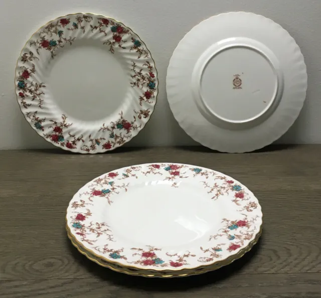 Minton Ancestral Set of 4 Dinner Plates 10 5/8" England Fine Bone China