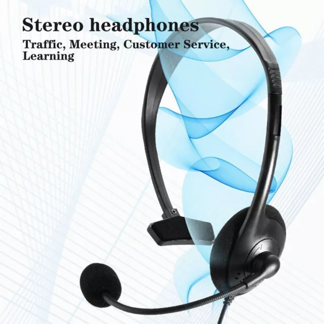 Mic Headworn Unilateral Earphones Head-mounted Single-ear Headset for Call PC