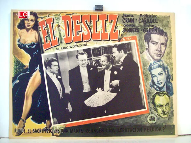 The Fan El Desliz Otto Preminger 1949 Jeanne Crain /Optional Set Mexican Lc