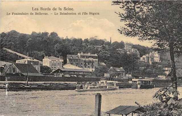 Cpa 92 Bords De La Seine Le Funiculaire De Bellevue Le Brimborion Et Ile Seguin