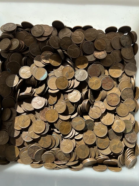 Lot Of 8+Pounds Of Lincoln Wheat Pennies 1909 & Mixed Dates To 1958 Estate Coins