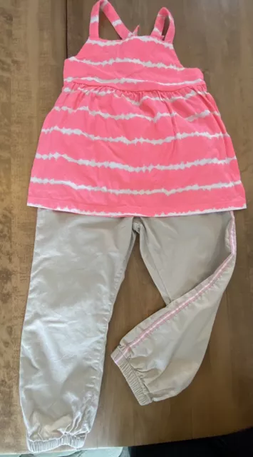 Girls Summer Casual Chino Outfit Sleeveless Pants Sporty Carter’s TCP EUC 6 6X