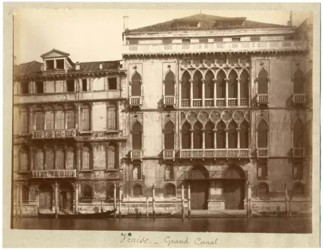 Italie, Venise, Venezia, le grand canal  vintage albumen print Tirage albumi