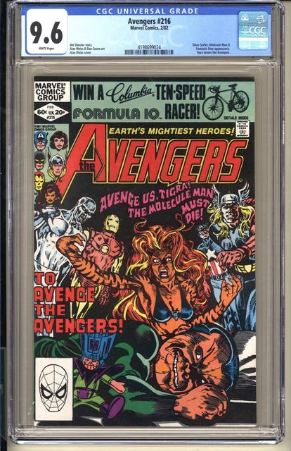 Avengers #216 CGC 9.6 WP NM+ Marvel Comics 1982 Captain America Iron Man Thor v1
