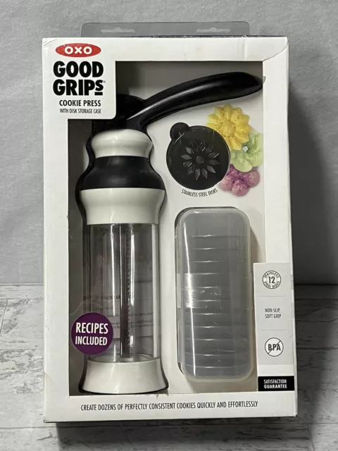 New OXO Good Grips 14 Piece Cookie Press w/ Disks & Storage Case